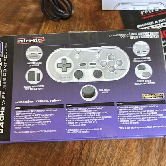 Retro-bit Legacy 16-2.4 GHz wireless controller V2 for SNES, Switch and USB’s - Picture 6 of 9
